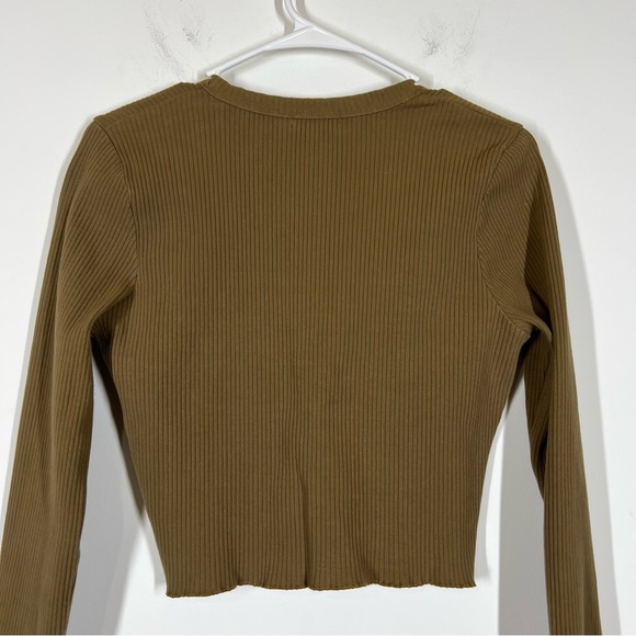 Good American Essential Ribbed Crop Cardigan Size 3 or US Large - Picture 6 of 9